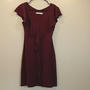 Susanna Monaco sleeveless, wine, ruffle dress
